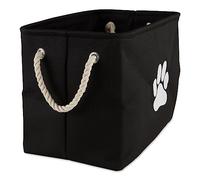 Bone Dry Poubelle pliable, en coton, noir, grand rectangle