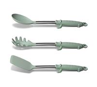 BONE Ensemble Ustensiles de Cuisine en Silicone - Spatule, Cuillère & Louche à Pâtes - Résistant à 230°C, Antiadhésif & Autoportant - 3 Pièces