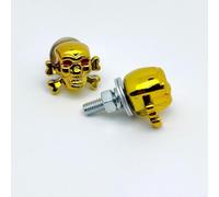 Bone Head License Plate Screws pour m6 ABS Steel Red Bone Head(gold)
