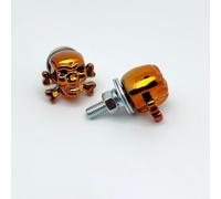Bone Head License Plate Screws pour m6 ABS Steel Red Bone Head(orange)