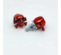 Bone Head License Plate Screws pour m6 ABS Steel Red Bone Head(Red)