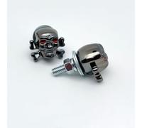Bone Head License Plate Screws pour m6 ABS Steel Red Bone Head(titanium)