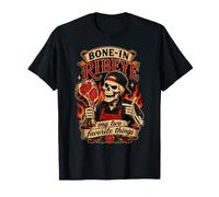 Bone in Ribeye Barbecue Squelette Pitmaster My Two Favorite Things T-Shirt