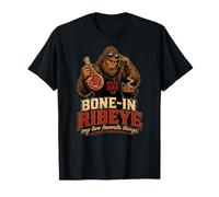 Bone in Ribeye My Two Favorite Things Bigfoot Meat Dad BBQ T-Shirt