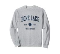 Bone Lake Wisconsin WI Design Sportif Vintage Bleu Marine Sweatshirt