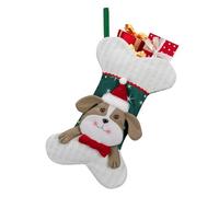 Bone-Shaped Dog Christmas Stocking | Hangable Pet Stocking for Fireplace Decoration | Puppy Stocking for Christmas | Festive Holiday Decoration for Your Dog or Cat Pet Lovers