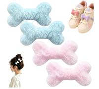 Bone Shoe Accessories Plush Clips Bone Pin,Handmade DIY Dog Bones Hair Clip