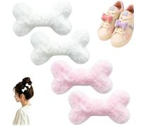 Bone Shoe Accessories Plush Clips Bone Pin,Handmade DIY Dog Bones Hair Clip