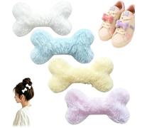 Bone Shoe Accessories Plush Clips Bone Pin,Handmade DIY Dog Bones Hair Clip