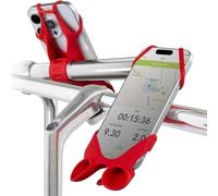 BONE Support de Téléphone pour Vélo, avec Amplificateur de Son en Silicone, Prise en Silicone, Support de Téléphone, Prévention des Chutes, Anti-Vibration, Rouge