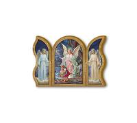Bonella Brothers Bonella Brothers - Triptyque de dévotion en bois de l'ange sur le pont - 6 x 9 cm - Fabriqué en Italie