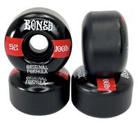 Bones 100's OG V4 Wide Roues Skateboard 52 mm 100a (4erSet) Noir/Blanc/Rouge
