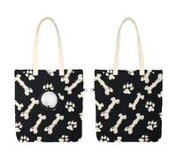 Bones Cat Dog Tracks 11 Sac de transport à bandoulière en toile pour chien, petit sac fourre-tout portable