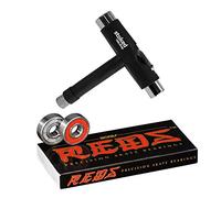 Bones Reds - Lot de 8 roulements pour skateboards, longboards, trottinettes, spinners (lot de 8 avec outil)