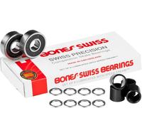 Bones Swiss Skateboard Lot de 8 roulements avec entretoises et rondelles