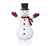 Bonetti Bonhomme de neige XXL de 180 cm avec 200 lumières éclairées pour l'extérieur et l'intérieur | LED blanc froid avec effet scintillant et minuteur | Structure en métal robuste avec revêtement