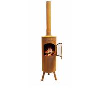 BonFeu BonGiano LP Brasero Extérieur Barbecue 30 cm - Rouille | Cheminée de jardin avec grille de cuisson, couvercle, tisonnier et pare-étincelles pour profiter du feu de bois