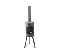 BonFeu BonGiano SP Brasero Extérieur Barbecue 30 cm - Noir | Cheminée de jardin avec grille de cuisson, couvercle, tisonnier et pare-étincelles pour profiter du feu de bois