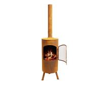 BonFeu BonTino LP Brasero Extérieur Barbecue 35 cm - Rouille | Cheminée de jardin avec grille de cuisson, couvercle et pare-étincelles pour cuisiner au feu de bois