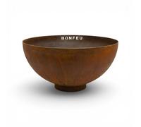 BonFeu Brasero BonBowl Pro 80 cm de diamètre - Pour une expérience de feu intense - Brasero en acier Corten de 3 mm - 80 x 80 x 40 cm