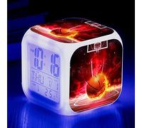 BONFUN Réveil LED Basket À Couleurs Changeantes avec Affichage des Données Et De La Température Réveil Intelligent, Cadeau pour Enfants Adolescents, Décoration De Chambre (Color : Color-5)