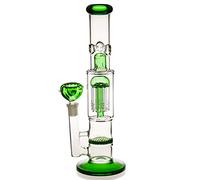 Bong en verre pour fumer - 14,5 mm de hauteur - 32 cm - 520 g - Filtre tornade - Filtre à eau en verre - Pour narguilés - Pour huile - Brosse de nettoyage