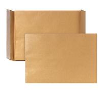 Bong Lot de 10 enveloppes à soufflet C4 autocollantes avec fond bloc et soufflet latéral, enveloppes d'expédition en papier kraft marron, 324 x 229 x 40 mm, 130 g/m²