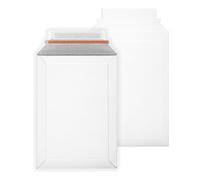 Bong Lot de 100 enveloppes en carton plein B5 250 x 176 mm - Enveloppes d'expédition B5 en carton - Enveloppes autocollantes 450 g/m² - Blanc