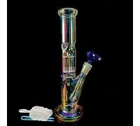 bongbongbong Bong en verre pour fumer - Bongs en verre recyclé - Filtre à tornade - 14,5 mm - Hauteur : 30 cm - 500 g - Brosse de nettoyage