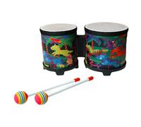 Bongo Drum - Ensemble De Batterie pour , Instrument De Percussion, Jouet Musical - Tambour À Main Mignon en Bois avec 2 Baguettes Colorées, Instruments De Musique Fabriqués À La Main pour