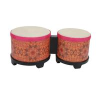 Bongo Drum Set 5 pouces 6 pouces Percussion Instrument professionnel Qualité de la peau d'animal naturel Tête de peau en plastique durable Construction de caoutchouc e Perfection (Texture orange)