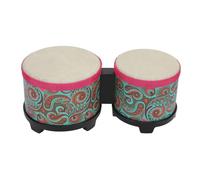 Bongo Drum Set 5 pouces 6 pouces Percussion Instrument professionnel Qualité de la peau d'animal naturel Tête de peau en plastique durable Construction de caoutchouc e Perfection (Texture orange)