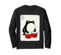 Bongo Drums Grumpy Frog Funny Kawaii Japonais Manche Longue