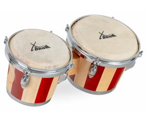 BONGO RÉTRO 18CM ET 22CM AVEC CLE A ACCORDER TAMBOUR BATTERIE PERCUSSIONS NEUF
