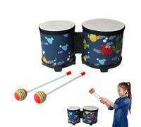 Bongo Tambour pour adultes et : ensemble complet de tambours de bongo en bois, instrument de musique à percussion avec 2 baguettes colorées, design fait à la main pour et adultes |