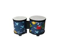 Bongos Bongo Drums Tambour à main mignon musical fabriqué la avec 2 pilons colorés Instruments de musique(Color 2)