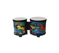Bongos Bongo Drums Tambour à main mignon musical fabriqué la avec 2 pilons colorés Instruments de musique(Color 3)