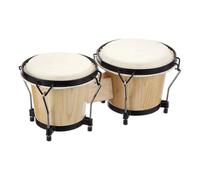 Bongos en bois, Bongo Drums Instrument de musique de percussion pour débutants 6 pouces et 7 pour Instruments de droit éducatif pour adultes