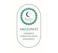 Bonheur de Lune - Bracelet Élastique pierre naturelle de qualité 8mm Protection Lithothérapie Bien Etre Bijou Hommes et Femmes Cadeau Spirituel (Amazonite AA)