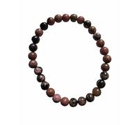 Bonheur de Lune - Bracelet pierres naturelles lithotherapie bien etre Rhodonite rose marron noir perles 6 mm Amour Compassion Apaisement Femme et Homme