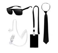 BONHHC Ensemble Men in Black : Accessoires Men in Black Deguisement - Parfait pour Costume MIB Agent Secret Sécurité & Costumes d’Espions pour Hommes Femme