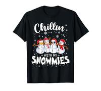 Bonhomme de Neige Amusant Chillin avec Mes Snowmies T-Shirt