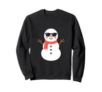 Bonhomme de Neige avec des Lunettes de Soleil Noël Hiver Sweatshirt