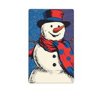 Bonhomme de neige avec écharpe rétro pop art simple plaque murale vierge couverture d'interrupteur décoratif 1 gang pour cuisine salle de bain taille 11,4 x 7 cm