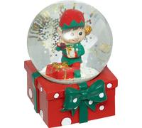 Bonhomme de neige avec lutin, 6,5 cm