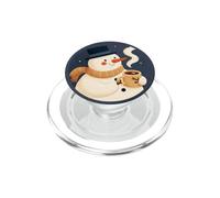 Bonhomme de Neige avec Une Tasse Cacao pour Les Amateurs de Noël, Les Fans de Vacances PopSockets PopGrip pour MagSafe