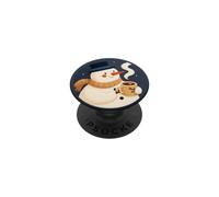 Bonhomme de Neige avec Une Tasse Cacao pour Les Amateurs de Noël, Les Fans de Vacances PopSockets PopGrip Adhésif
