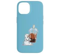 Bonhomme de Neige Buvant Un thé aux Bulles Amusant pour l'hiver Coque pour iPhone 14