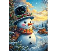 Bonhomme de Neige dans la forêt de Noël 1000 Pieces Casse-tête Adulte en Carton Rigide sans Déformation Jeu De Société Famille Très Difficile Cadeau Noël Qualité Premium Pas Cher 1000 PCS