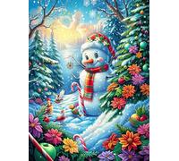 Bonhomme de neige dans la forêt de Noël 1000 Pièces Puzzle Pour Ado En Carton Haute Qualité Épais Conte de fées animal magique Facile Débutant Jeu De Société Cadeau Fête Des Pères Petit Prix Qualité P